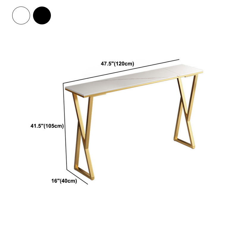 Glam Style Stone Bar Table Double pedestal Bar Dining Table for Indoor