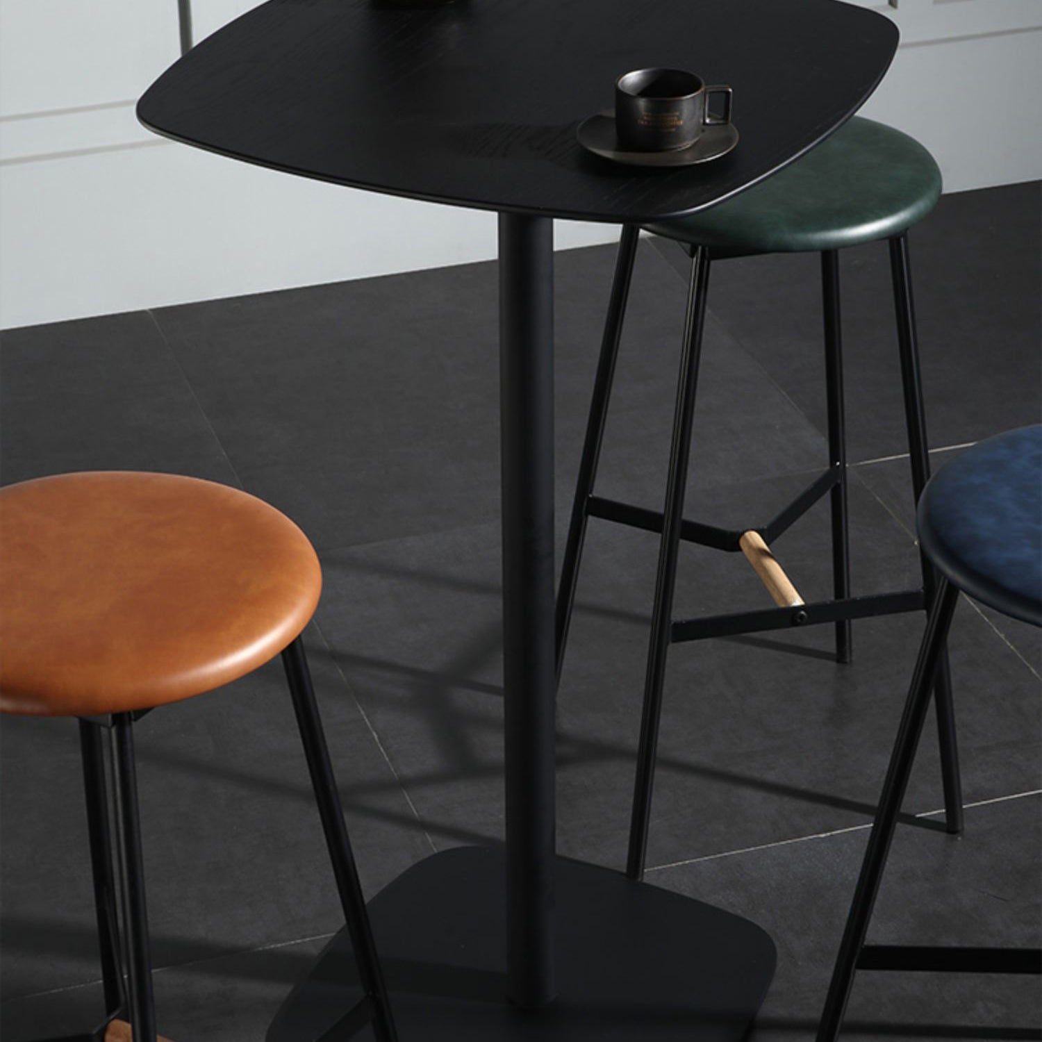 Industrial Square Bar Table 40.5-inch Height Artificial Wood Bistro Table with Pedestal