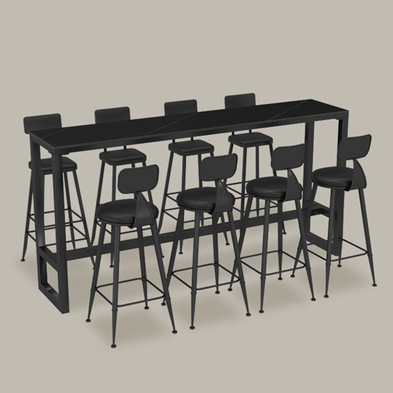 Black Sintered Stone Bar Table Dining Table for Kitchen Living Room Coffee Room