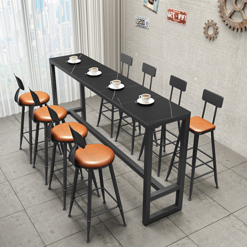 Black Sintered Stone Bar Table Dining Table for Kitchen Living Room Coffee Room