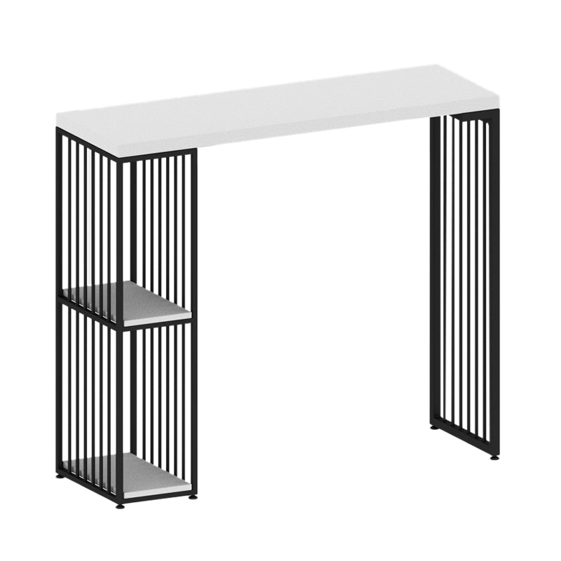 Glam Style Rectangle Bar Table Pine Solid Wood Bar Dining Table with Storage