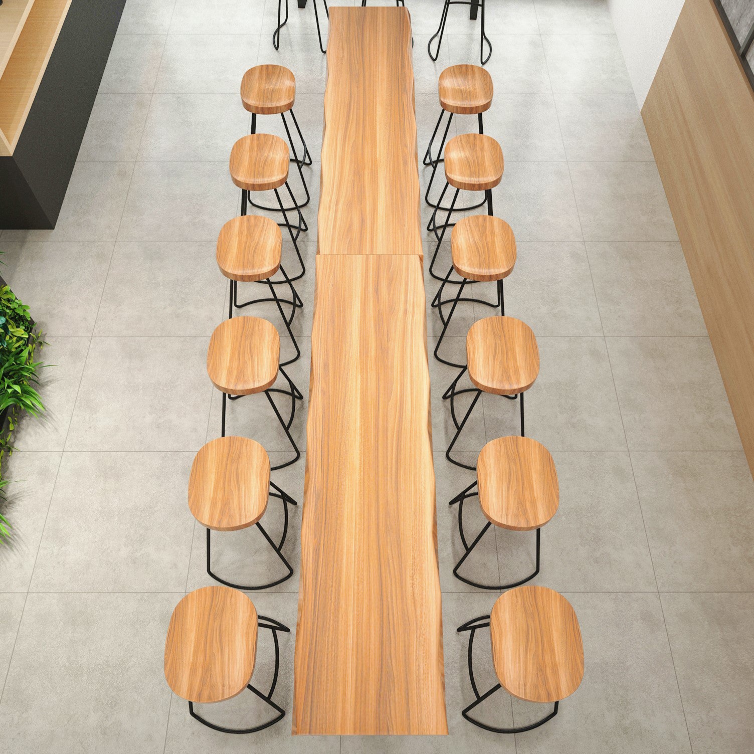 Industrial Style Rectangle Bar Table Solid Wood Bar-Height Bar Dining Table