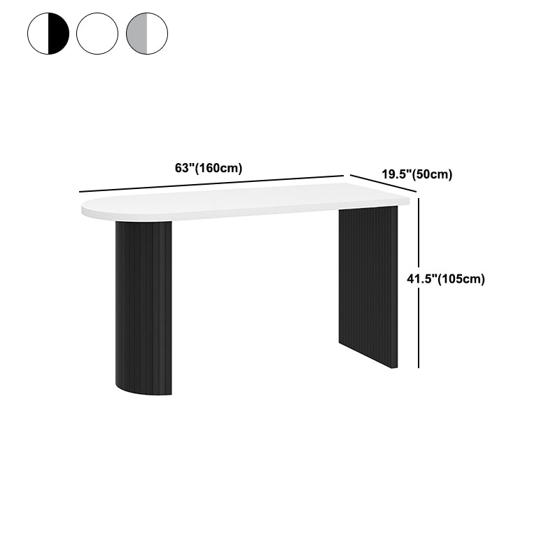 Modern White Bar Height Table Specialty Bar Wine Table with Double Pedestal
