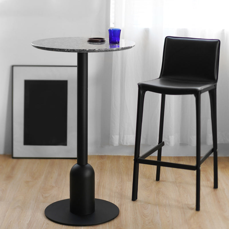 Industrial Style Bar Table Stone Pedestal Base Bar Dining Table for Indoor
