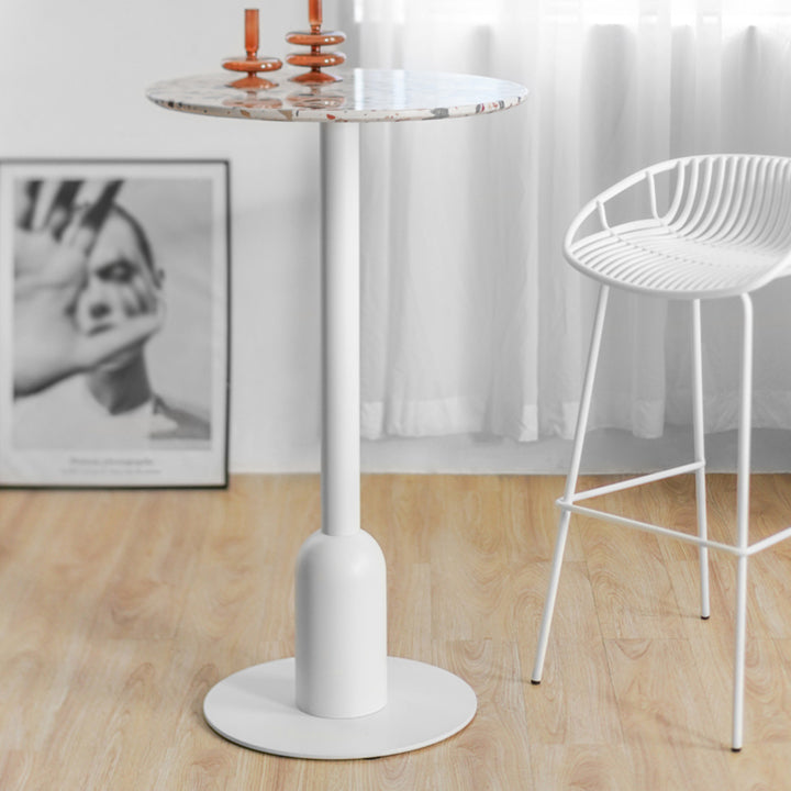 Industrial Style Bar Table Stone Pedestal Base Bar Dining Table for Indoor