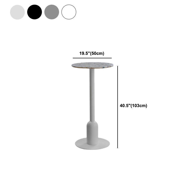 Industrial Style Bar Table Stone Pedestal Base Bar Dining Table for Indoor