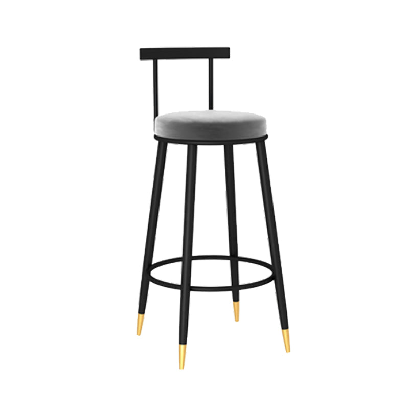 Round Seat Upholstered Counter Stool Industrial Armless Bar Chai