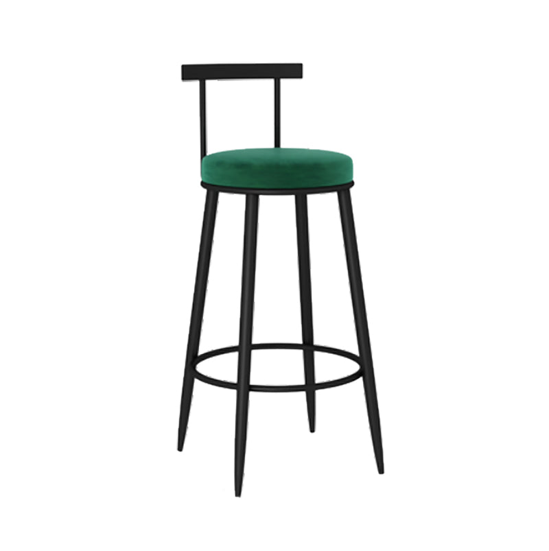 Round Seat Upholstered Counter Stool Industrial Armless Bar Chai