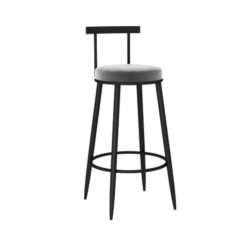 Round Seat Upholstered Counter Stool Industrial Armless Bar Chai