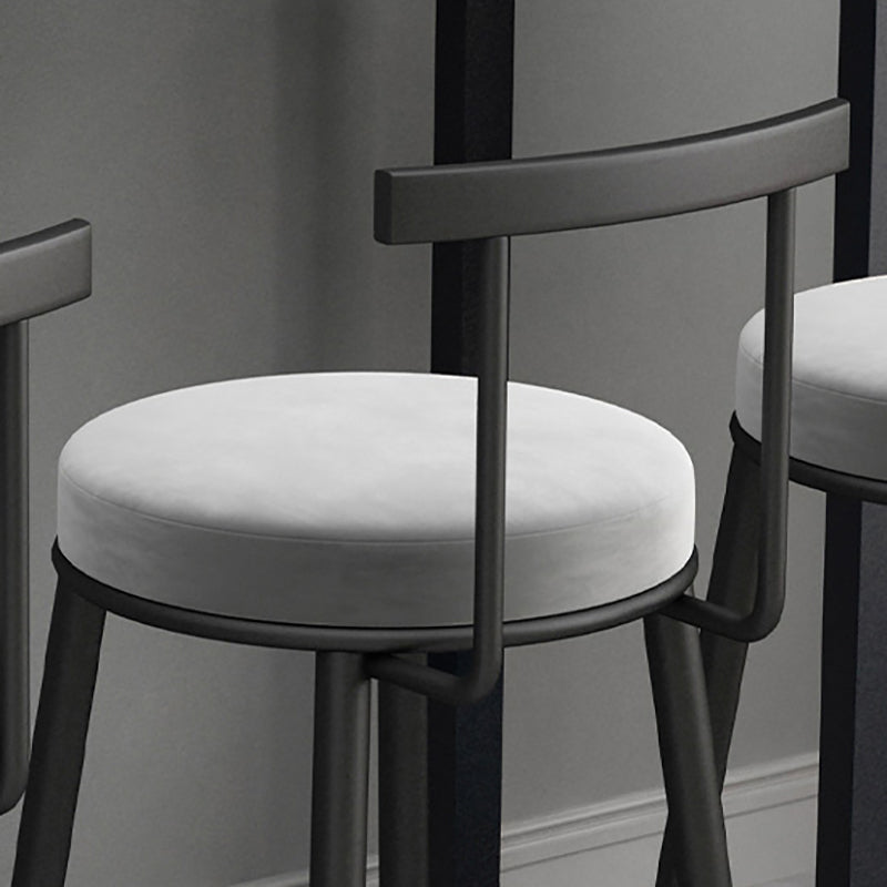 Round Seat Upholstered Counter Stool Industrial Armless Bar Chai