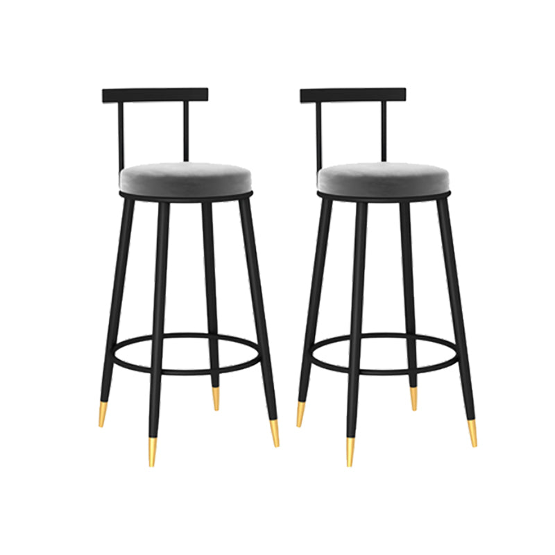 Round Seat Upholstered Counter Stool Industrial Armless Bar Chai