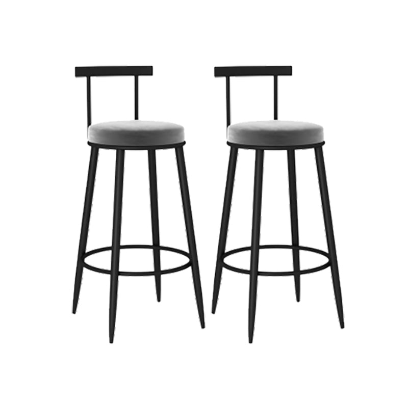 Round Seat Upholstered Counter Stool Industrial Armless Bar Chai
