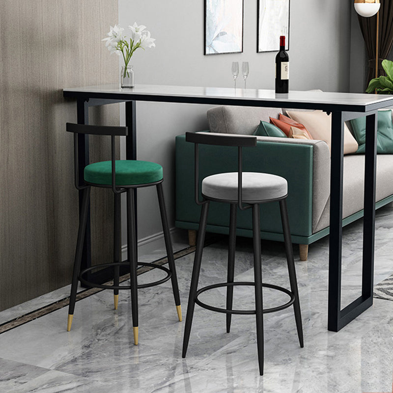 Round Seat Upholstered Counter Stool Industrial Armless Bar Chai