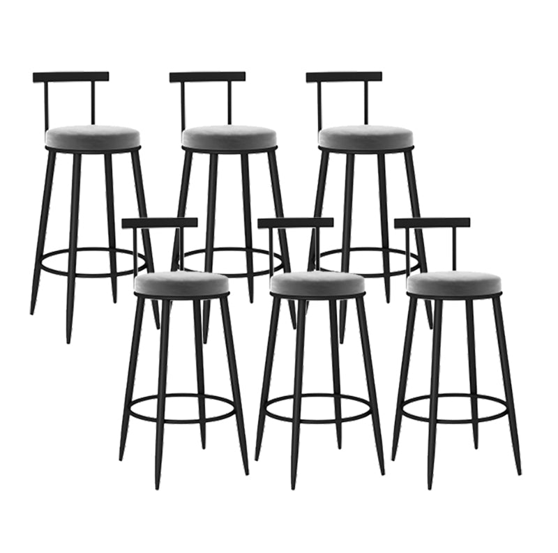 Round Seat Upholstered Counter Stool Industrial Armless Bar Chai