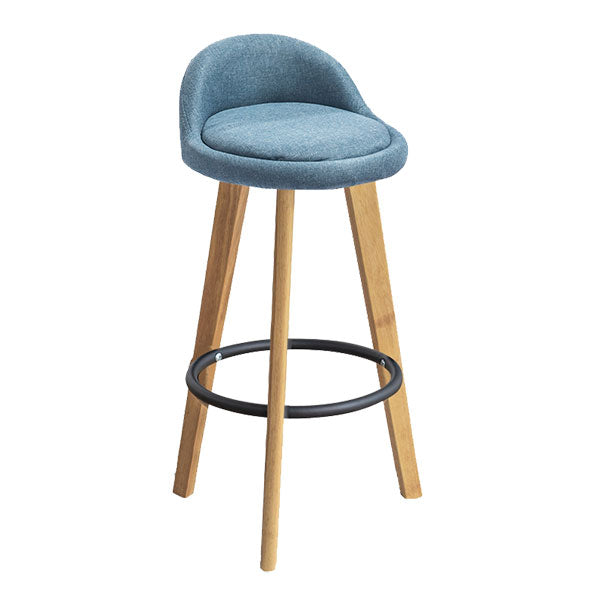 Low Back Armless Counter Stool Modern Bucket Seat Bar Chair with Footrest