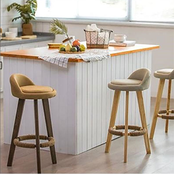 Low Back Armless Counter Stool Modern Bucket Seat Bar Chair with Footrest