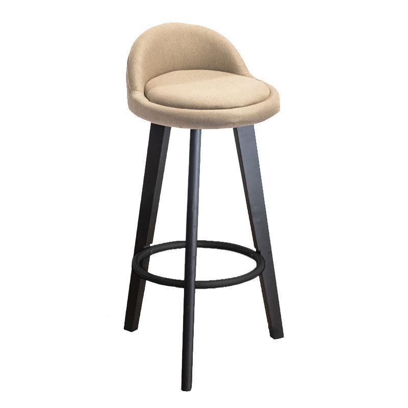 Low Back Armless Counter Stool Modern Bucket Seat Bar Chair with Footrest