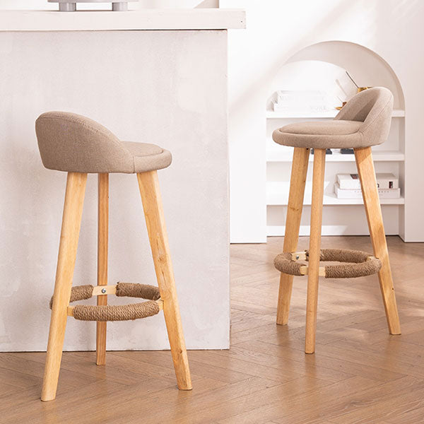 Low Back Armless Counter Stool Modern Bucket Seat Bar Chair with Footrest