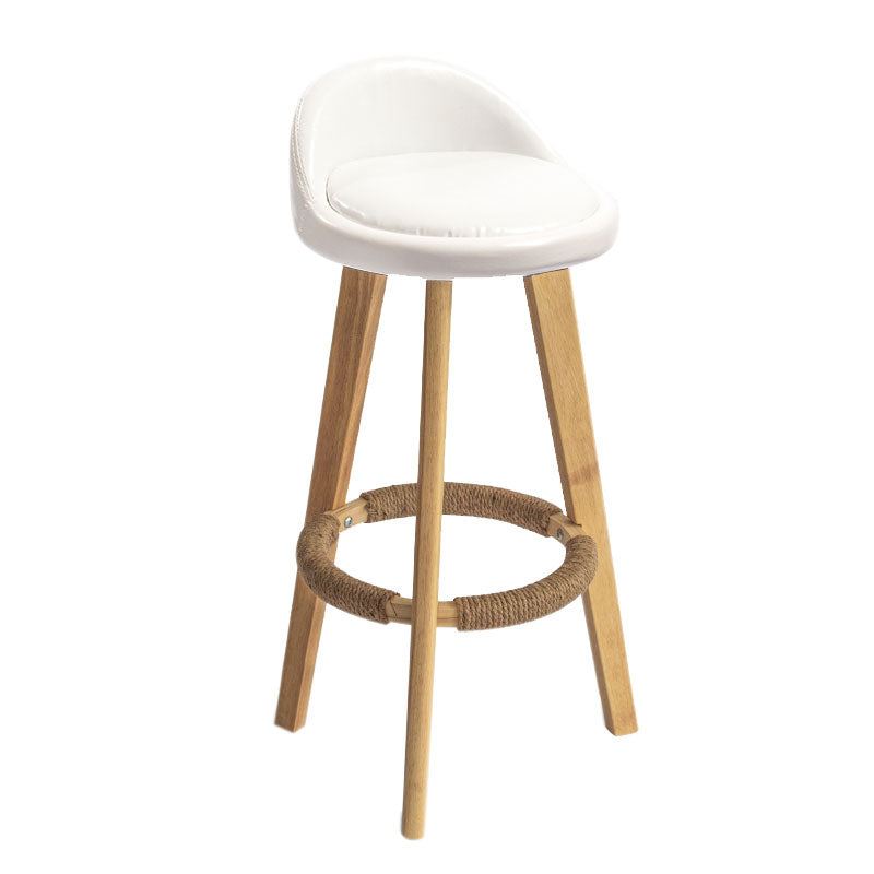Low Back Armless Counter Stool Modern Bucket Seat Bar Chair with Footrest