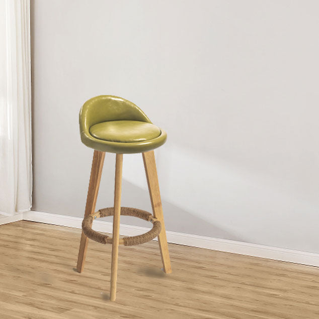 Low Back Armless Counter Stool Modern Bucket Seat Bar Chair with Footrest