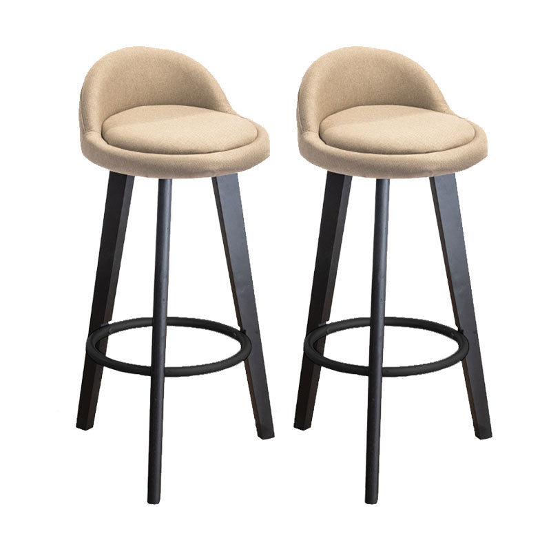 Low Back Armless Counter Stool Modern Bucket Seat Bar Chair with Footrest