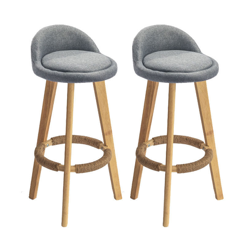 Low Back Armless Counter Stool Modern Bucket Seat Bar Chair with Footrest