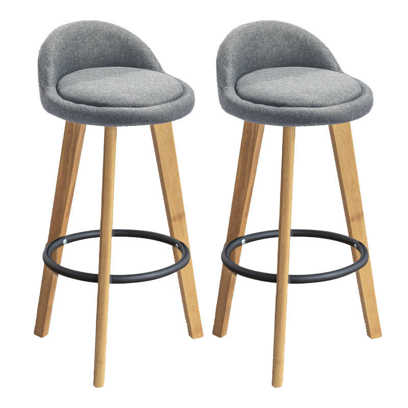 Low Back Armless Counter Stool Modern Bucket Seat Bar Chair with Footrest