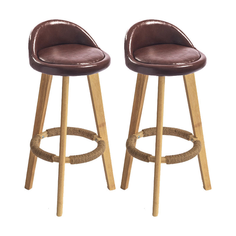 Low Back Armless Counter Stool Modern Bucket Seat Bar Chair with Footrest