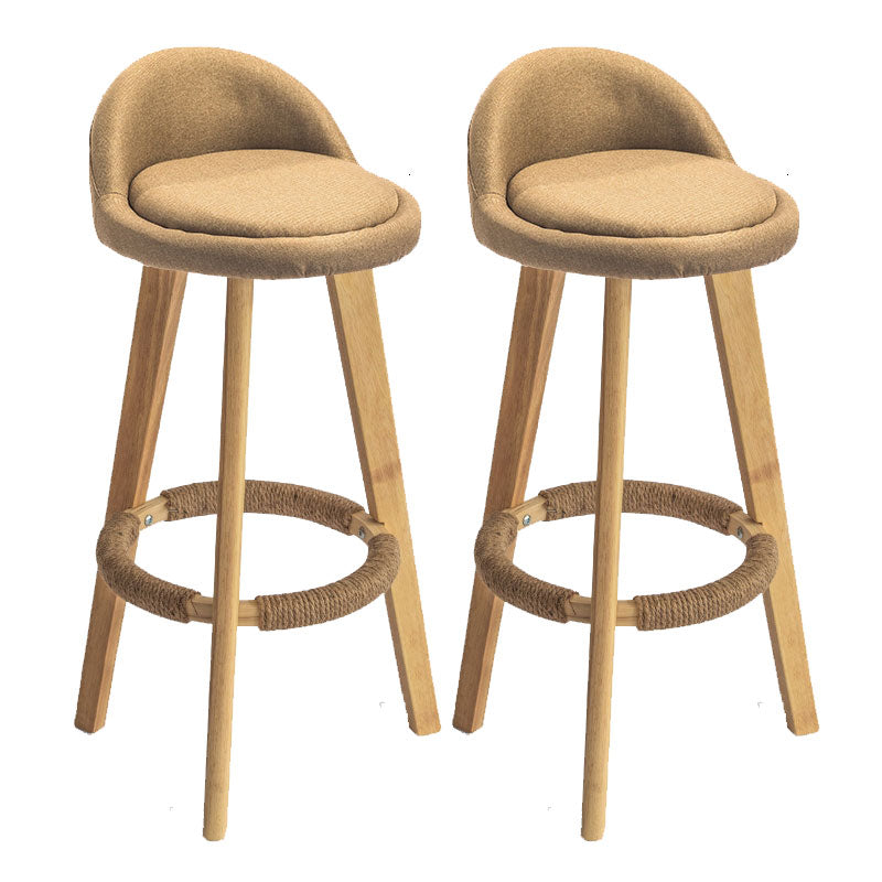 Low Back Armless Counter Stool Modern Bucket Seat Bar Chair with Footrest