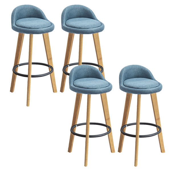 Low Back Armless Counter Stool Modern Bucket Seat Bar Chair with Footrest