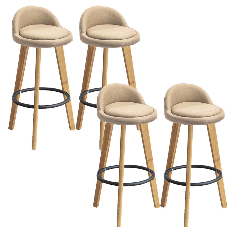 Low Back Armless Counter Stool Modern Bucket Seat Bar Chair with Footrest