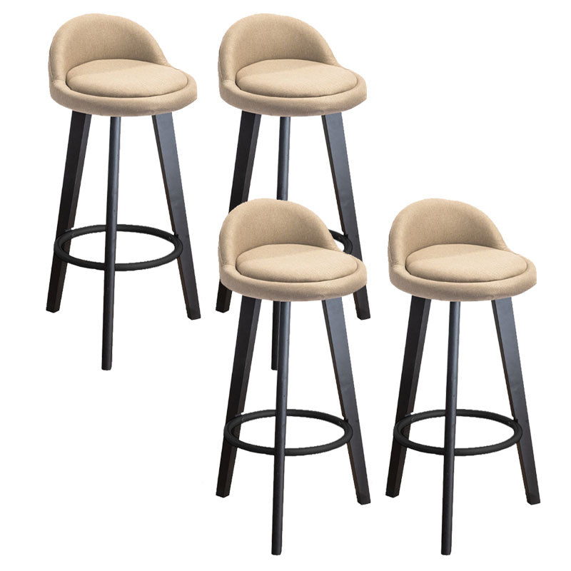 Low Back Armless Counter Stool Modern Bucket Seat Bar Chair with Footrest
