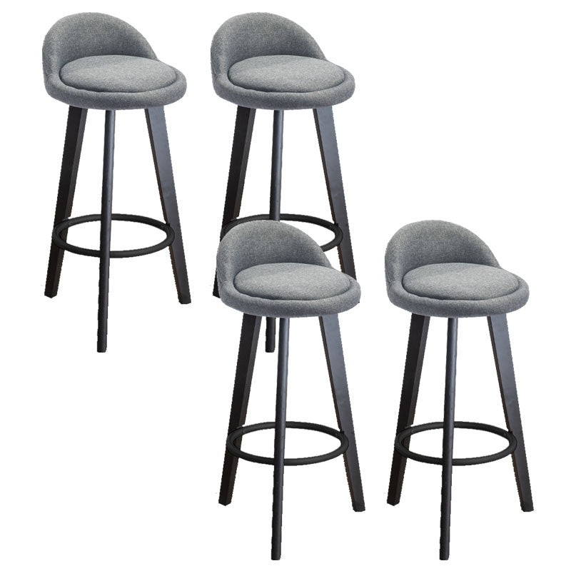 Low Back Armless Counter Stool Modern Bucket Seat Bar Chair with Footrest
