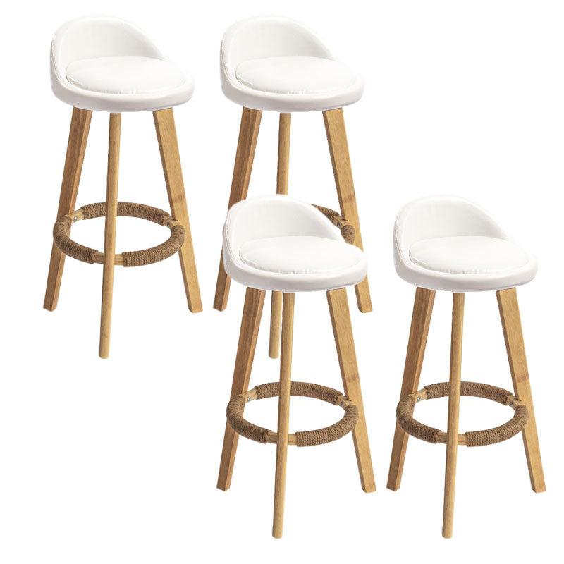 Low Back Armless Counter Stool Modern Bucket Seat Bar Chair with Footrest