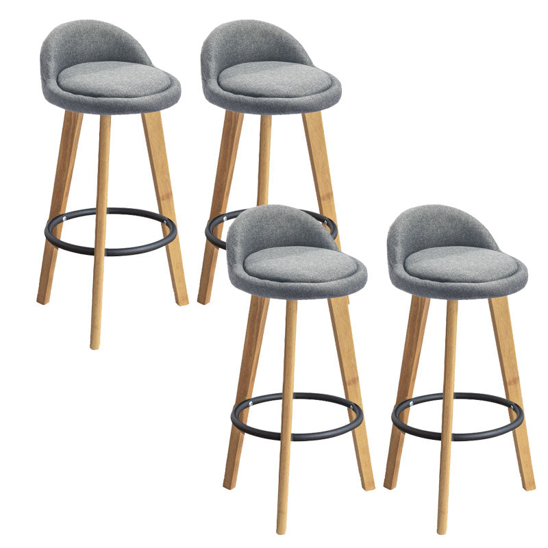 Low Back Armless Counter Stool Modern Bucket Seat Bar Chair with Footrest