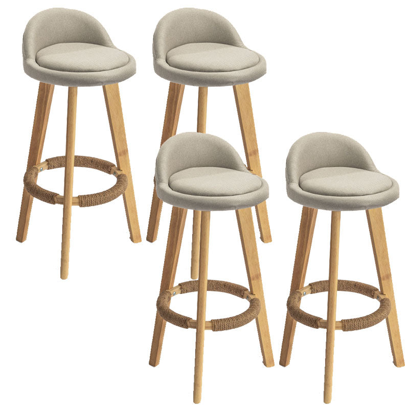 Low Back Armless Counter Stool Modern Bucket Seat Bar Chair with Footrest