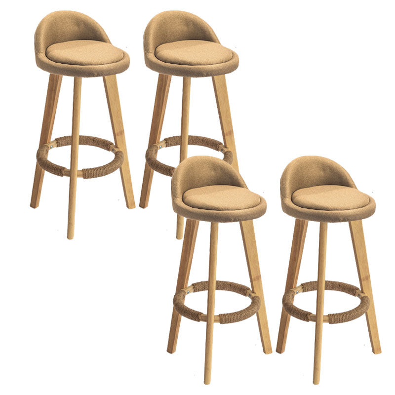 Low Back Armless Counter Stool Modern Bucket Seat Bar Chair with Footrest