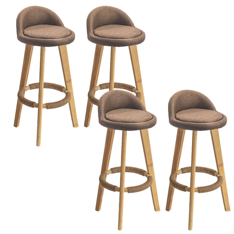 Low Back Armless Counter Stool Modern Bucket Seat Bar Chair with Footrest