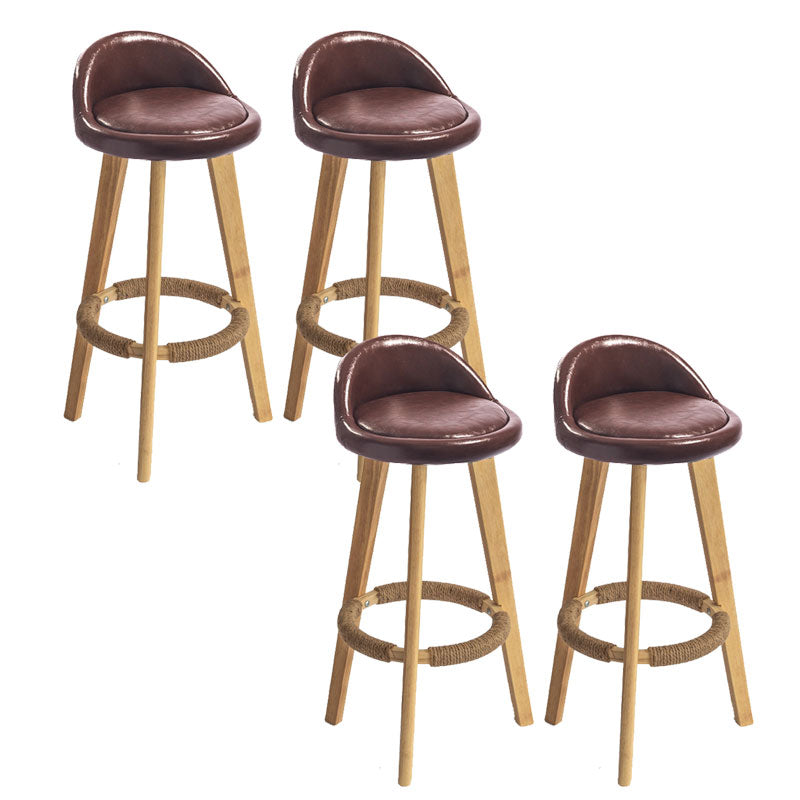 Low Back Armless Counter Stool Modern Bucket Seat Bar Chair with Footrest