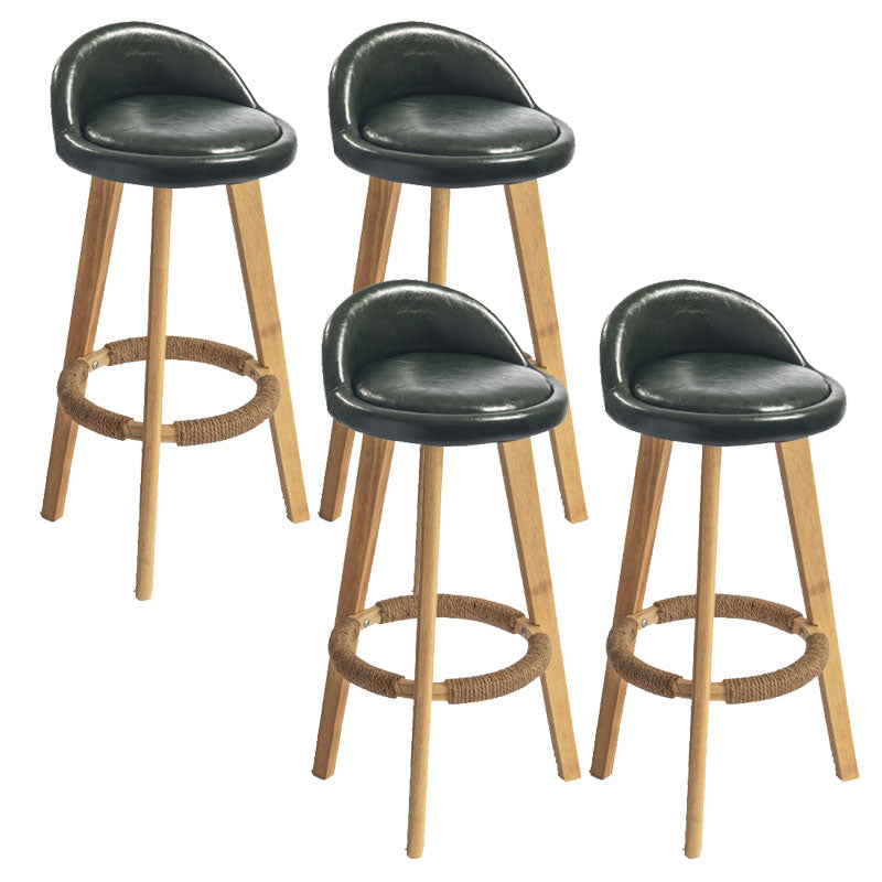 Low Back Armless Counter Stool Modern Bucket Seat Bar Chair with Footrest