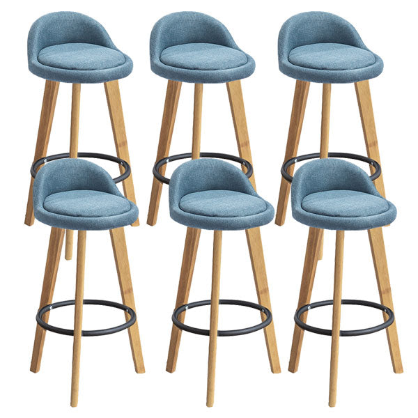 Low Back Armless Counter Stool Modern Bucket Seat Bar Chair with Footrest