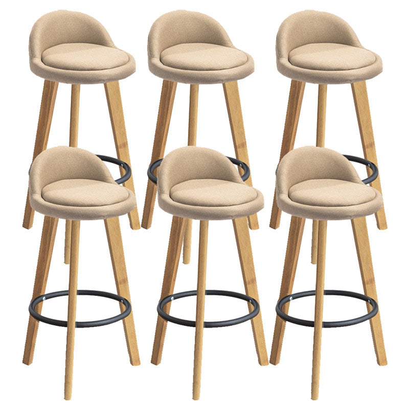 Low Back Armless Counter Stool Modern Bucket Seat Bar Chair with Footrest