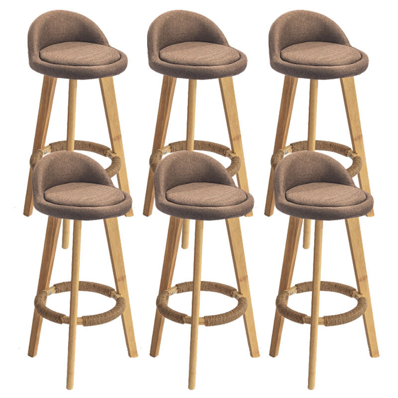 Low Back Armless Counter Stool Modern Bucket Seat Bar Chair with Footrest