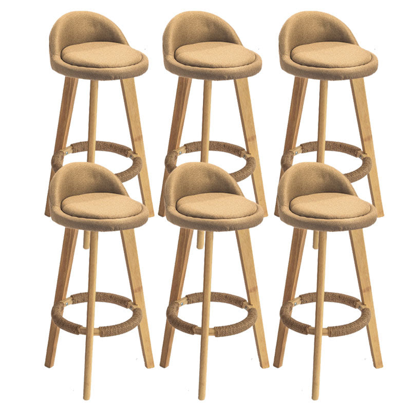 Low Back Armless Counter Stool Modern Bucket Seat Bar Chair with Footrest