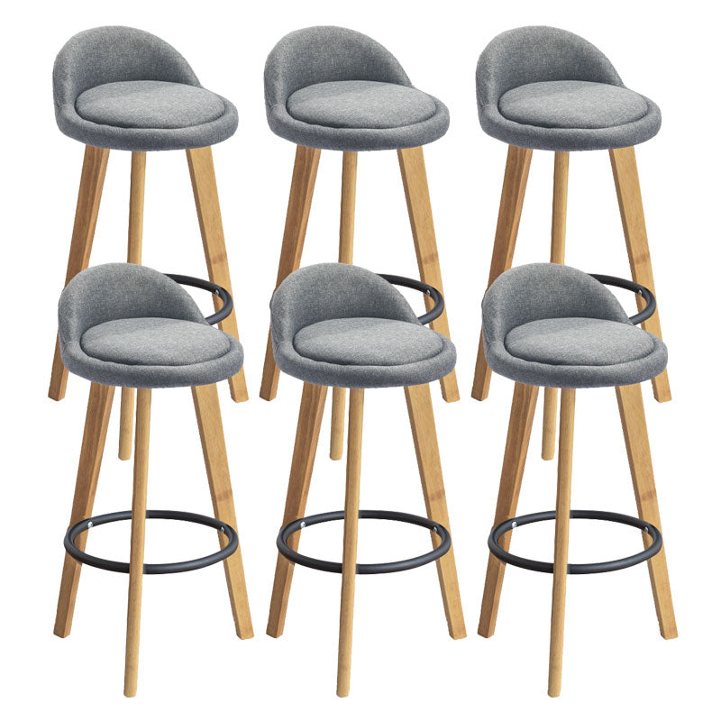 Low Back Armless Counter Stool Modern Bucket Seat Bar Chair with Footrest