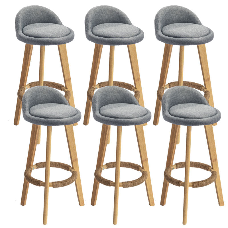Low Back Armless Counter Stool Modern Bucket Seat Bar Chair with Footrest