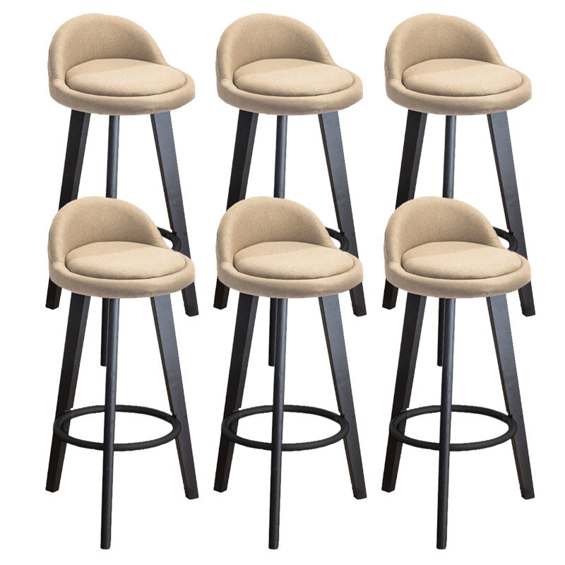 Low Back Armless Counter Stool Modern Bucket Seat Bar Chair with Footrest