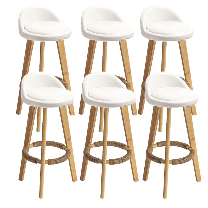 Low Back Armless Counter Stool Modern Bucket Seat Bar Chair with Footrest