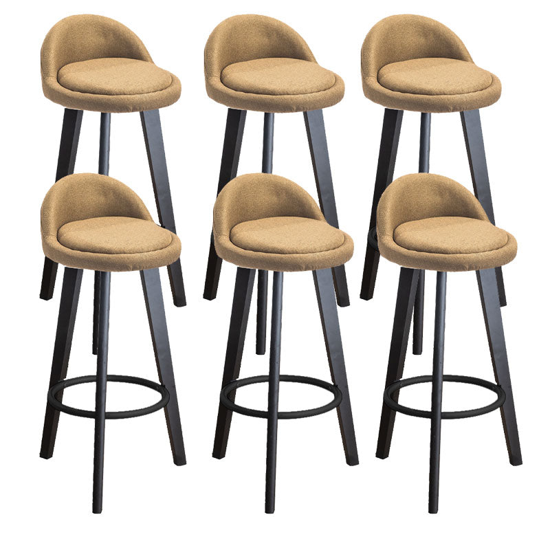 Low Back Armless Counter Stool Modern Bucket Seat Bar Chair with Footrest