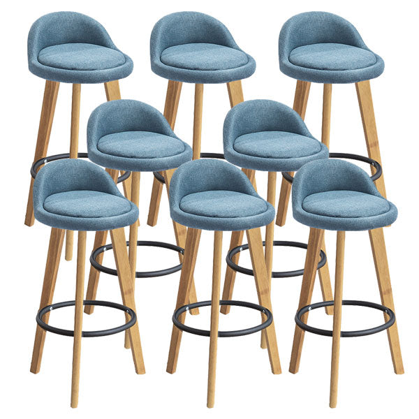 Low Back Armless Counter Stool Modern Bucket Seat Bar Chair with Footrest